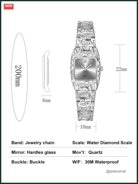 Vintage Women\'s Gold Bracelet Watch Square Quartz Dress Wristwatch Textured Band